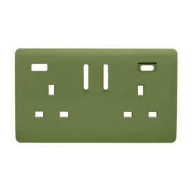 Moss Green Spare Plate Wiring Accessories Trendi Decorative Screwless